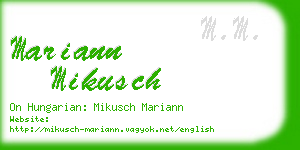 mariann mikusch business card